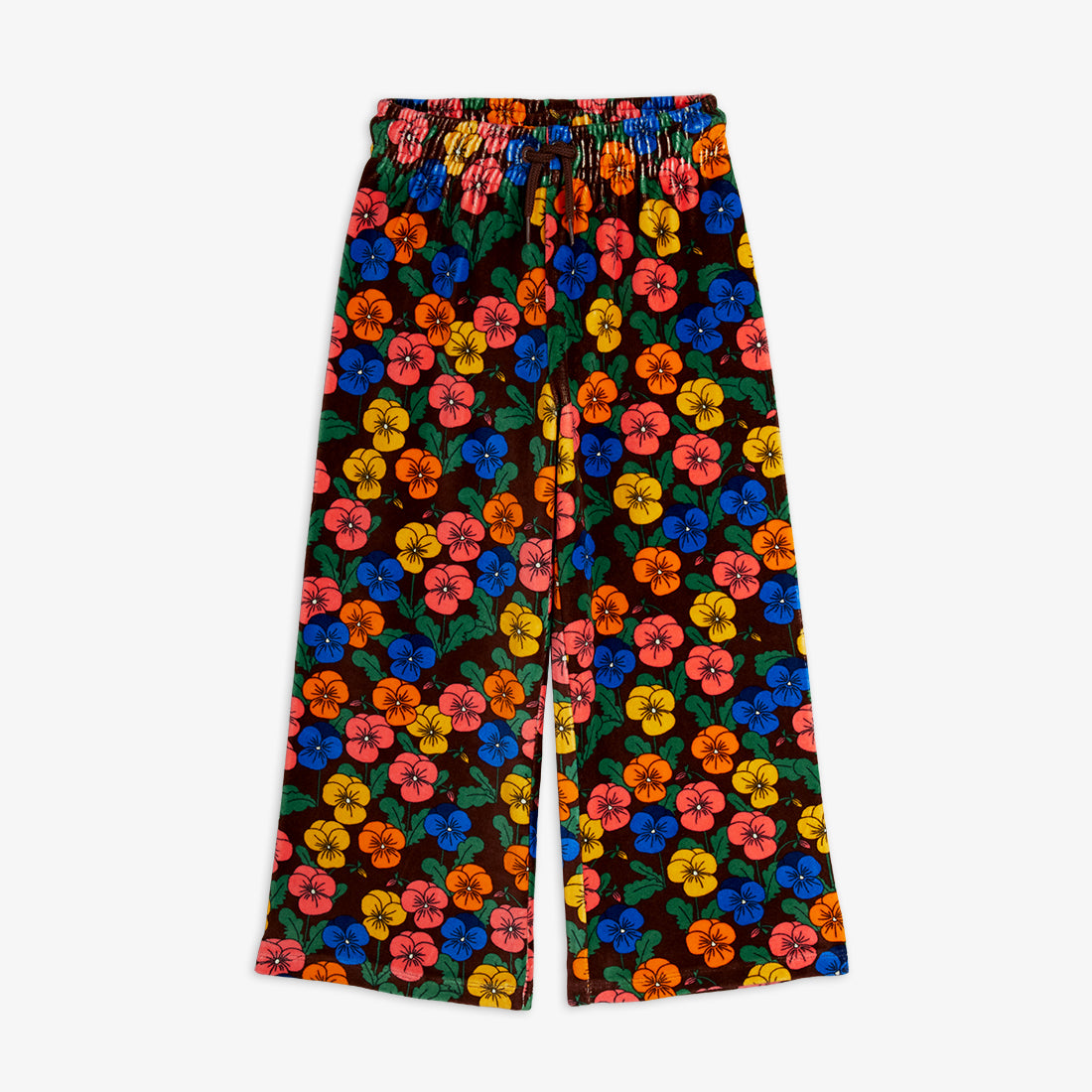 Violas all over print velour trousers