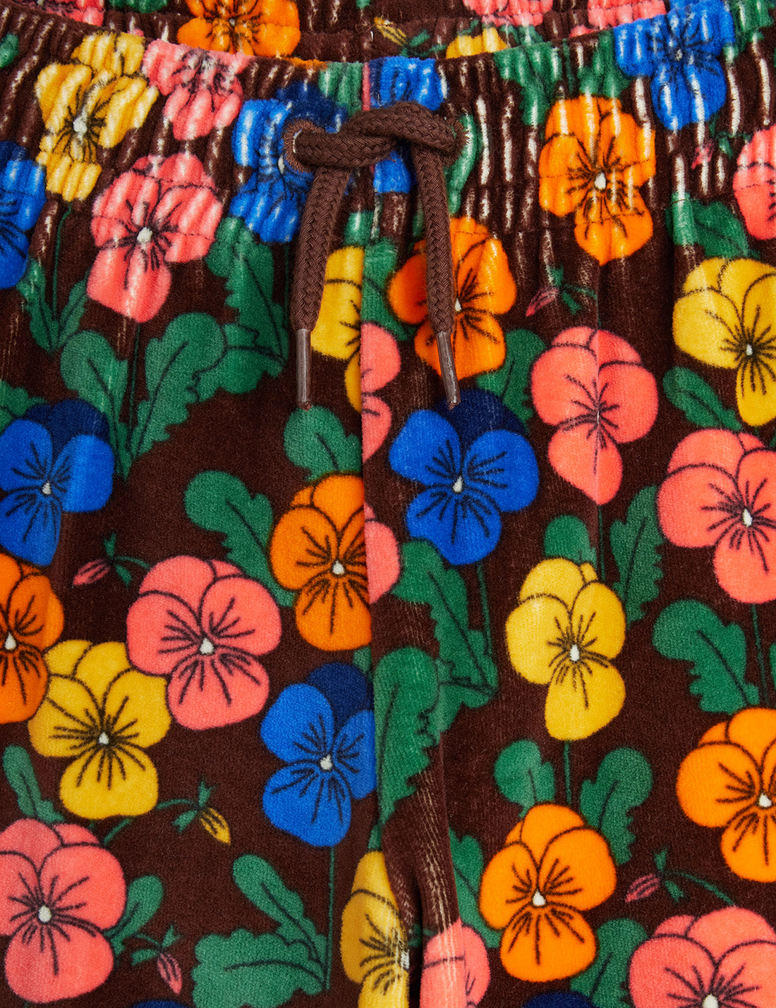 Violas all over print velour trousers