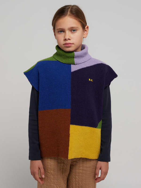 Multicolor intarsia cotton vest