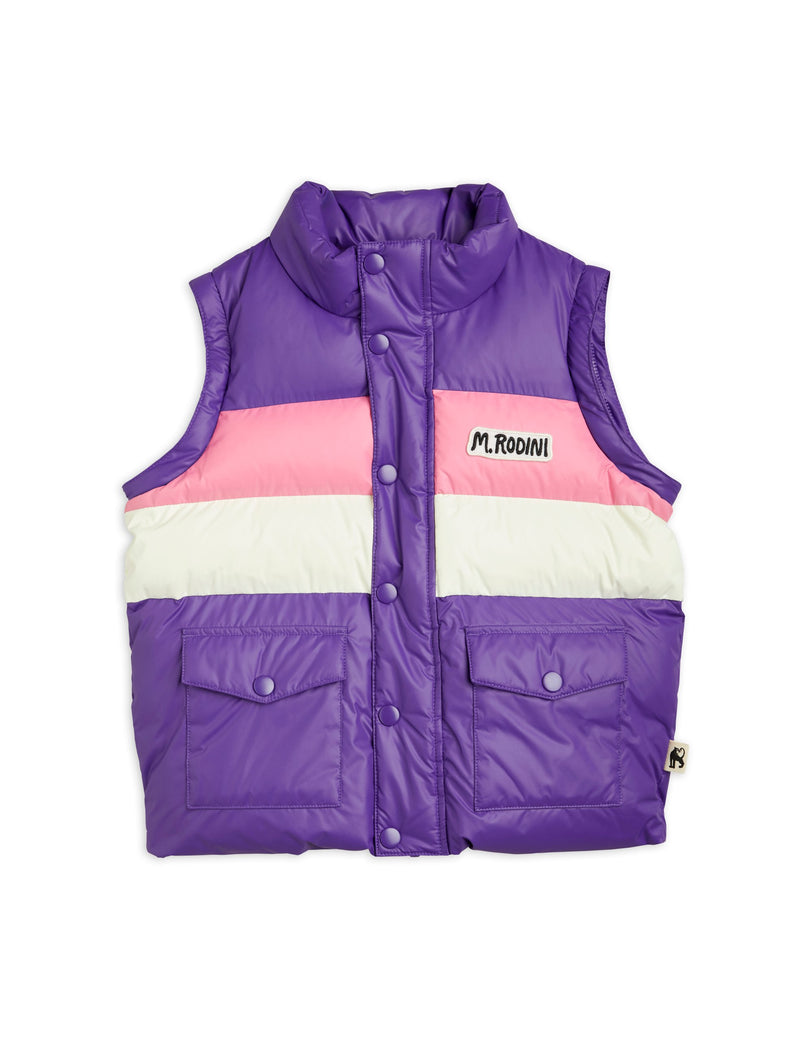 Zip sleeve puffer jacket purple