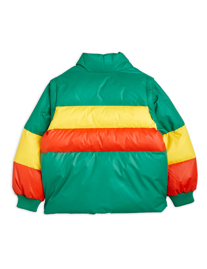 Zip sleeve puffer jacket green
