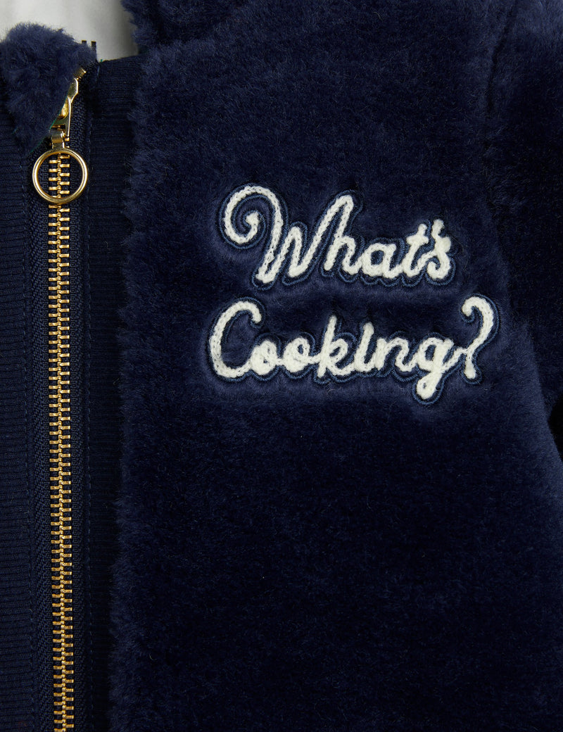 What's cooking faux fur baby overall
