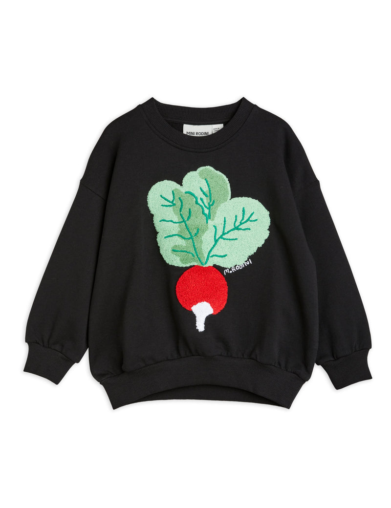 Radish chenille emb sweatshirt black