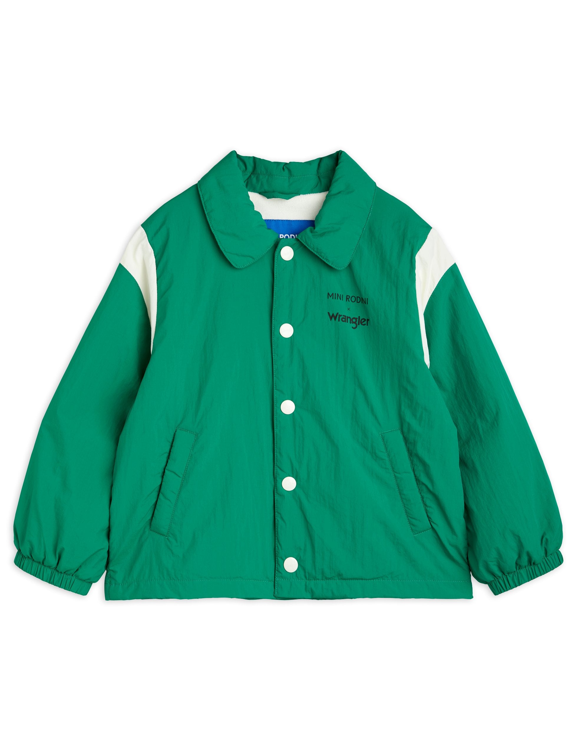 Mini Rodini MR x Wrangler Peace dove coach lined jacket green