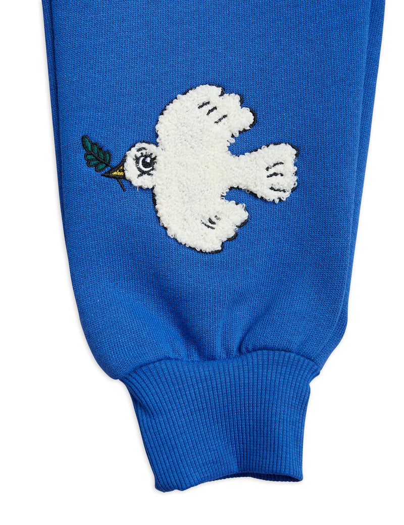 Mini Rodini MR x Wrangler Peace dove chenille sweatpants blue