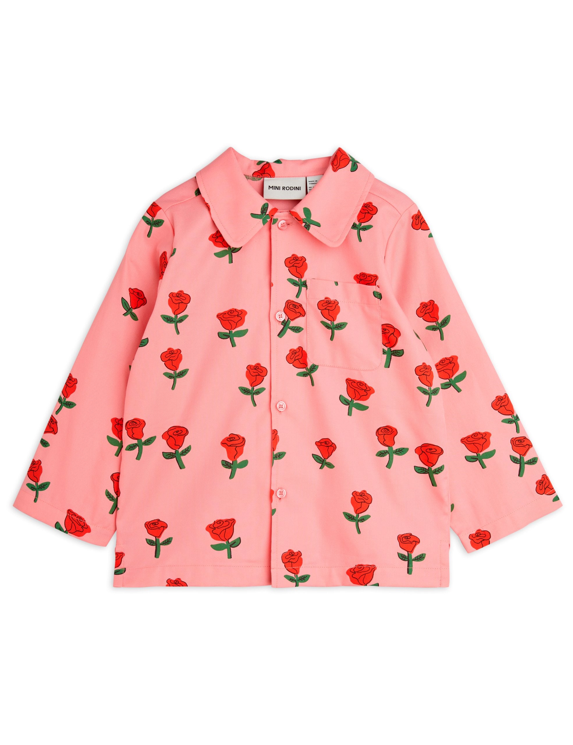 Roses all over print woven longsleeve shirt - BIG & BELG