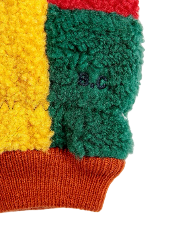 Color block sheepskin mittens - BIG & BELG