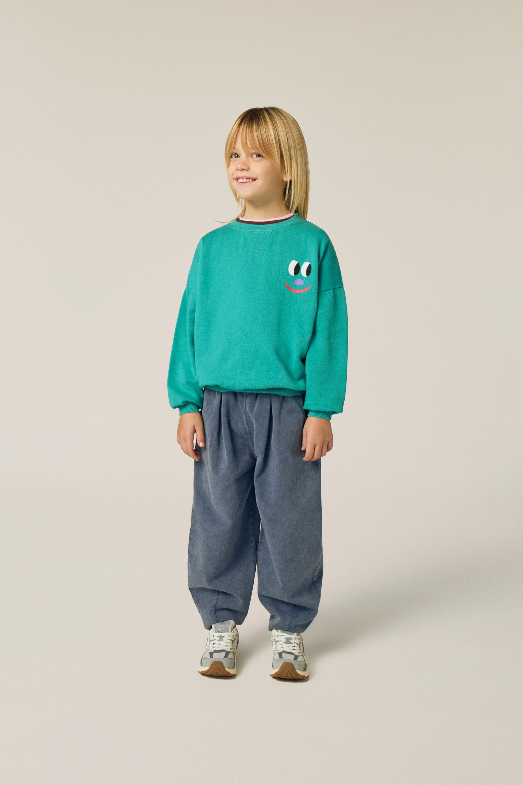 Smiling Face Green Sweatshirt