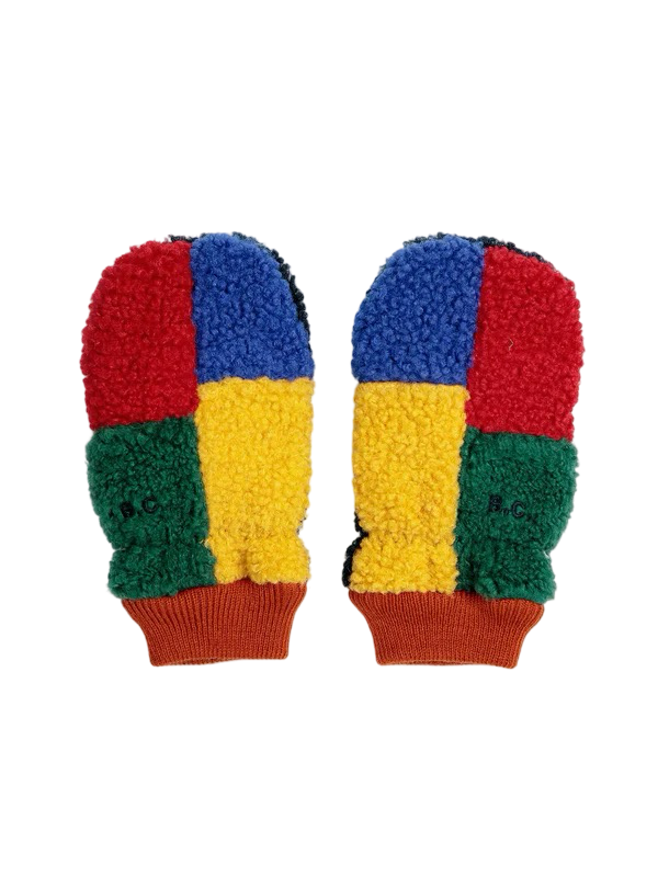 Color block sheepskin mittens - BIG & BELG