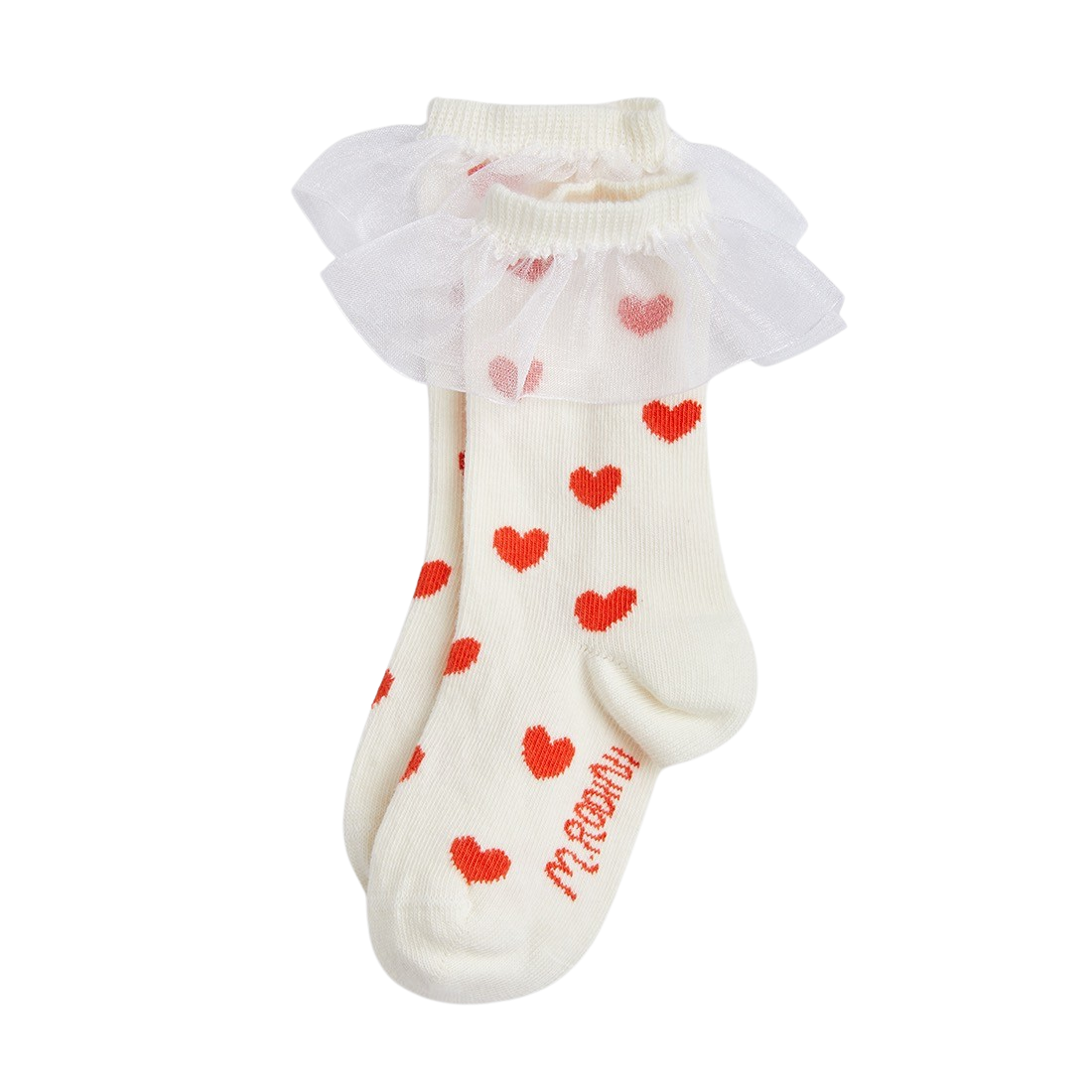 Hearts frill 1-pack socks