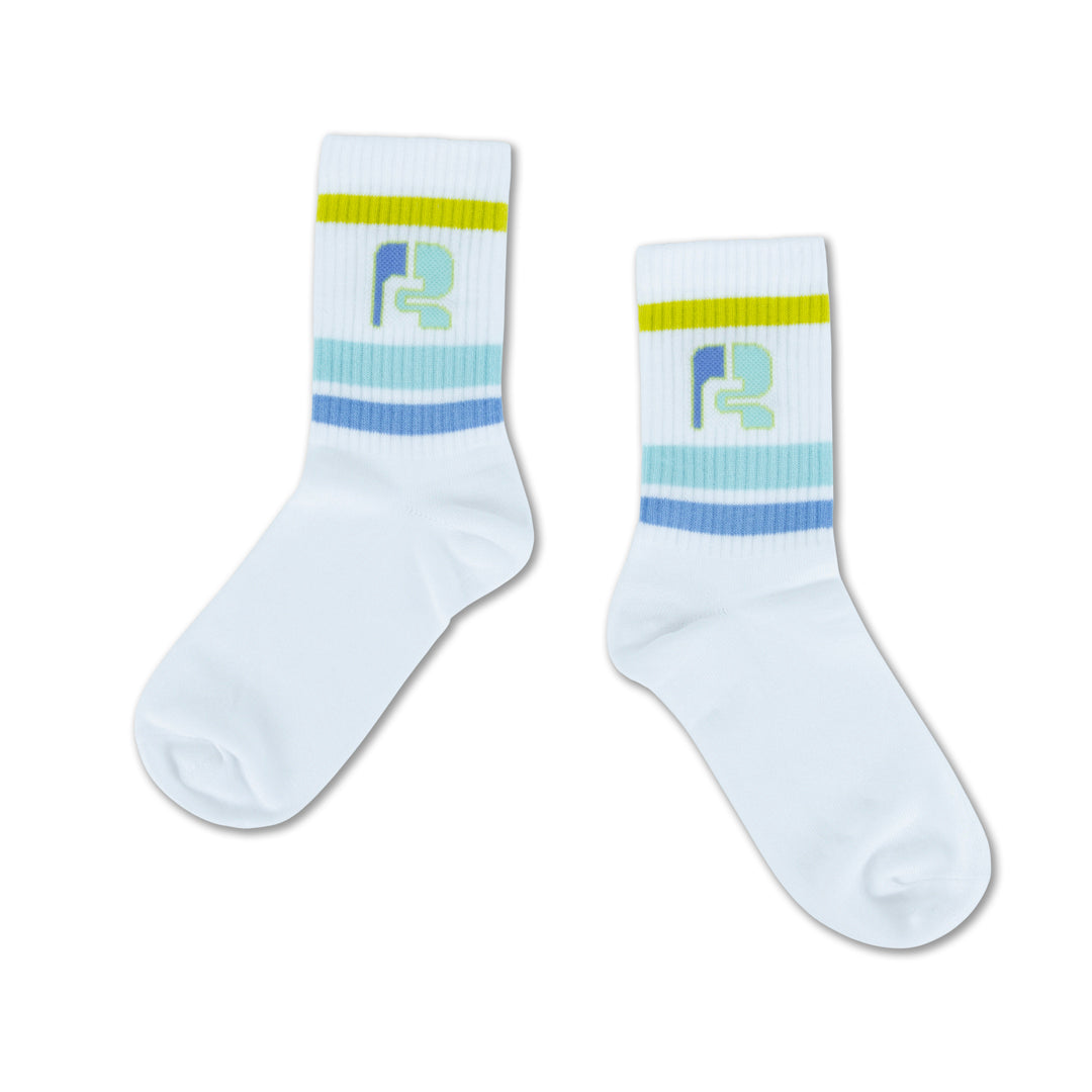 sporty socks logo R white