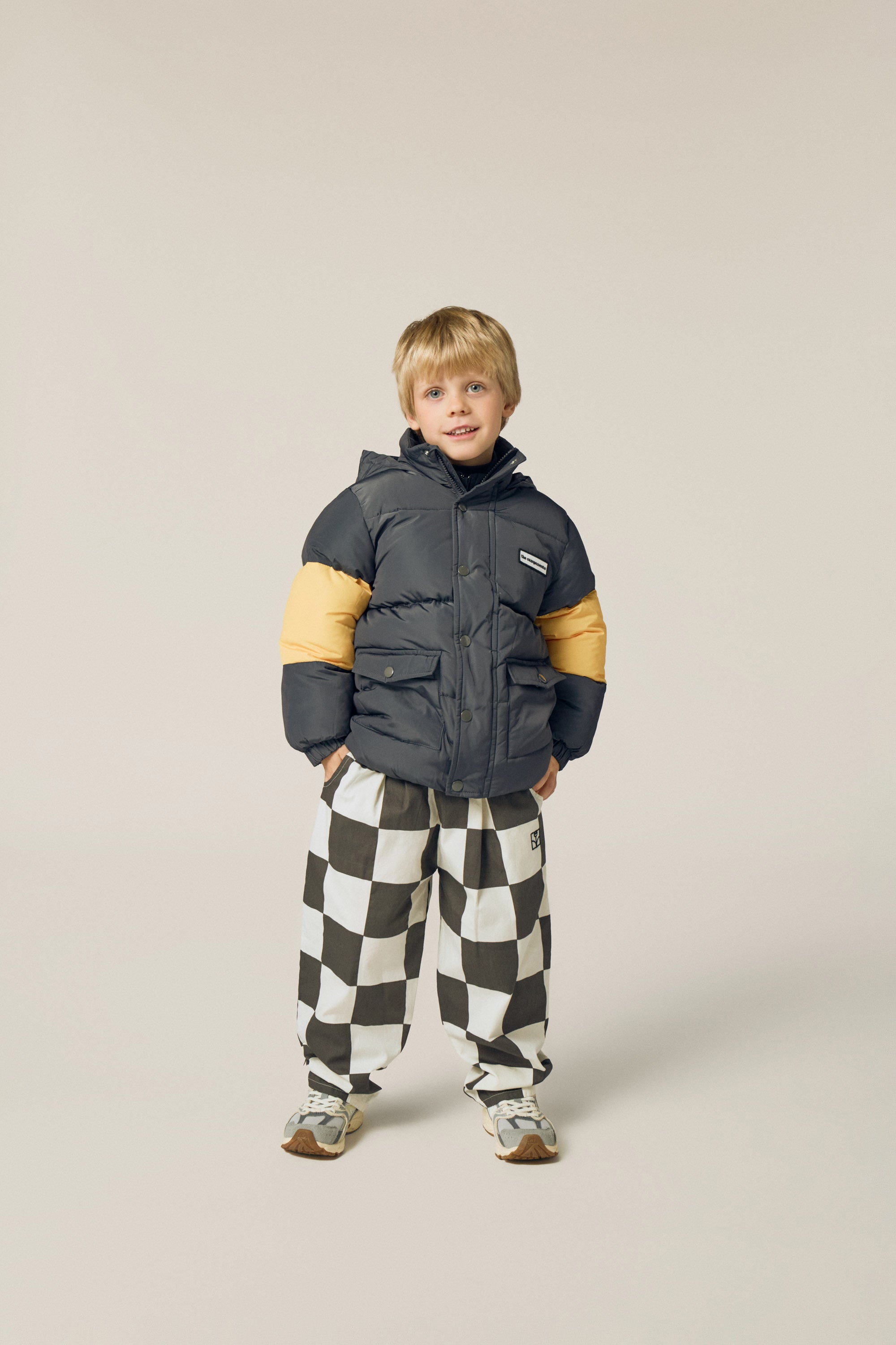 Grey Contrast Puffer Jacket