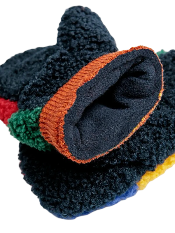 Color block sheepskin mittens - BIG & BELG