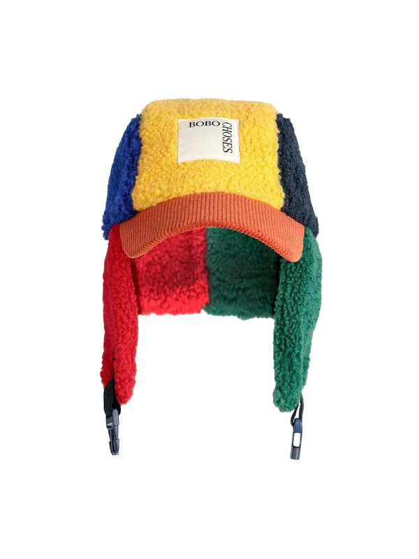 Color Block sheepskin chapka - BIG & BELG