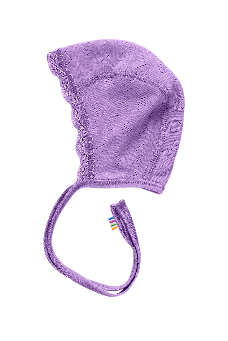 Helmet Merino wool and Silk - Ajour purple