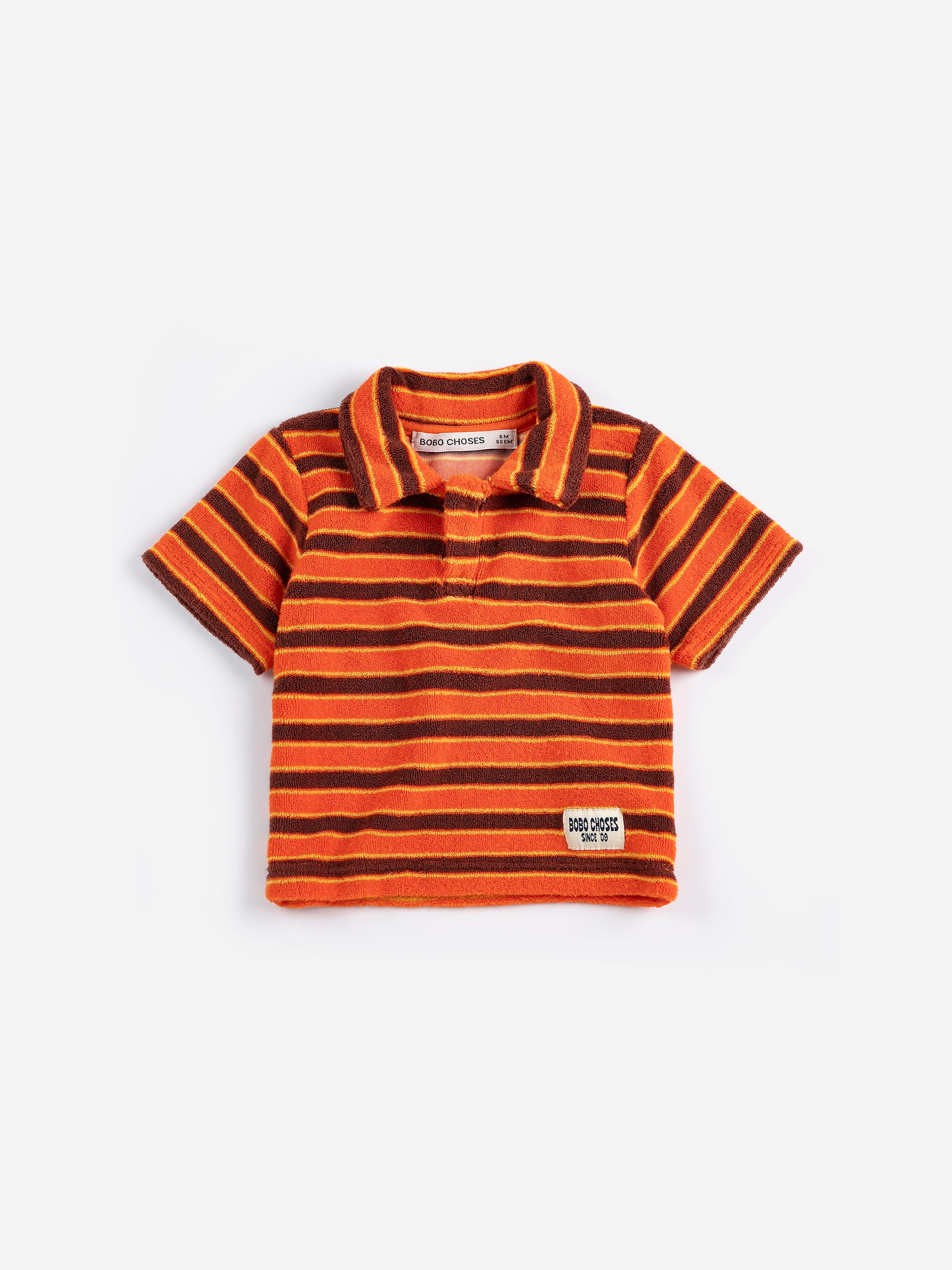 Striped Brick terry cloth polo baby - BIG & BELG