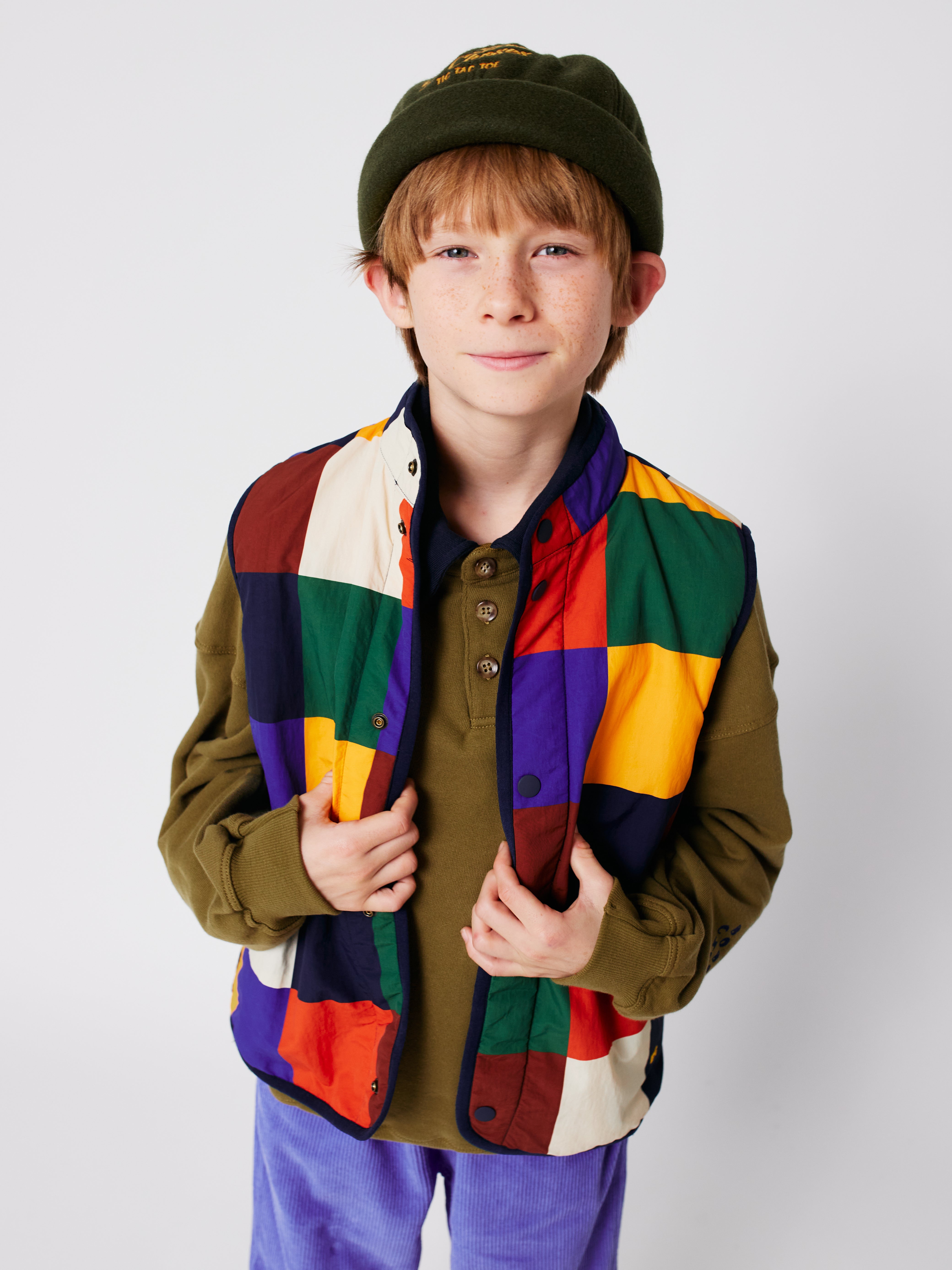 Multicolor Tiles reversible vest - BIG & BELG