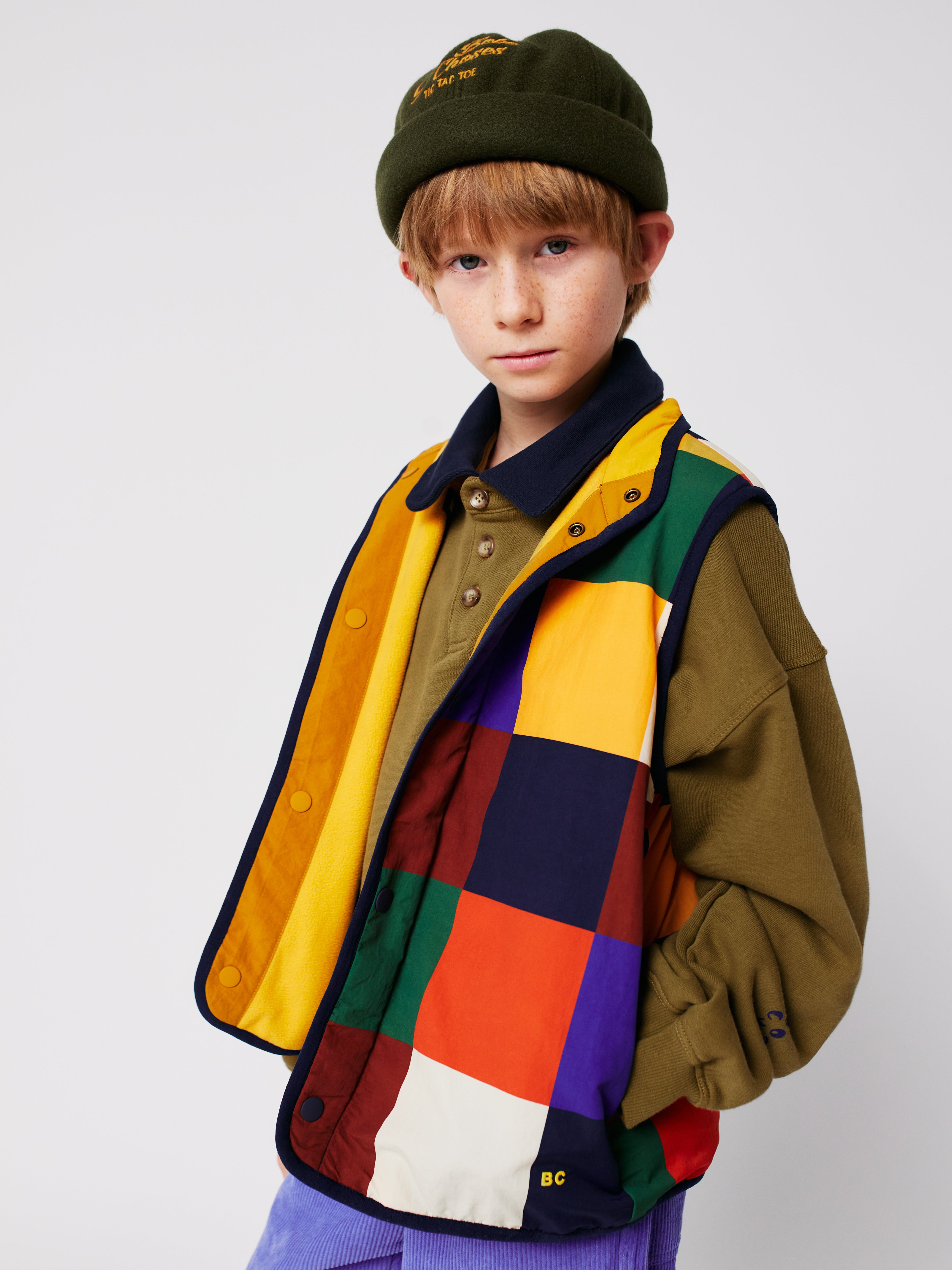 Multicolor Tiles reversible vest - BIG & BELG