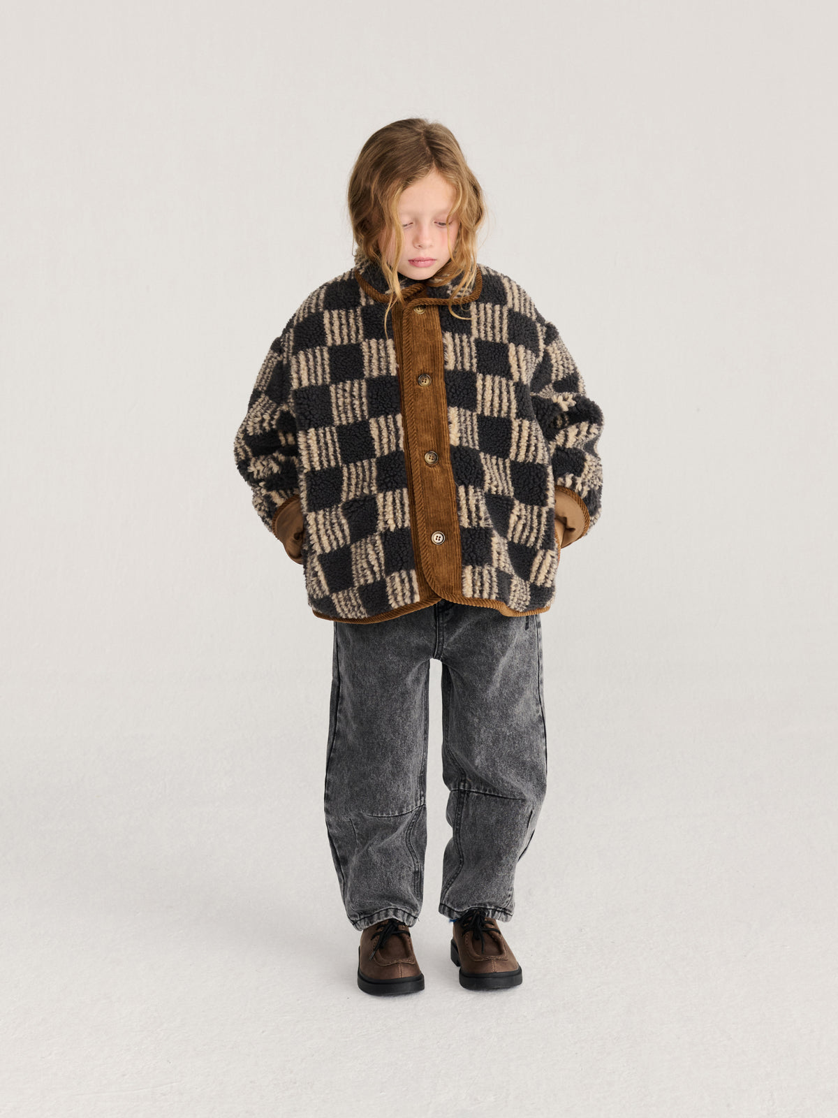 Almost Moiré all over sheepskin jacket