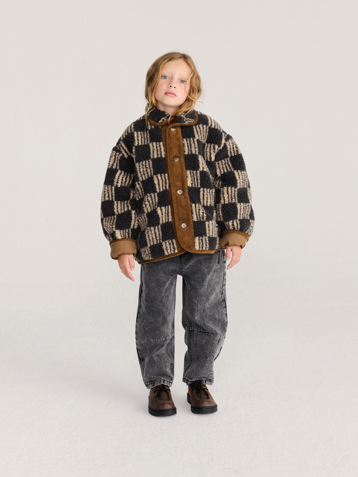 Almost Moiré all over sheepskin jacket
