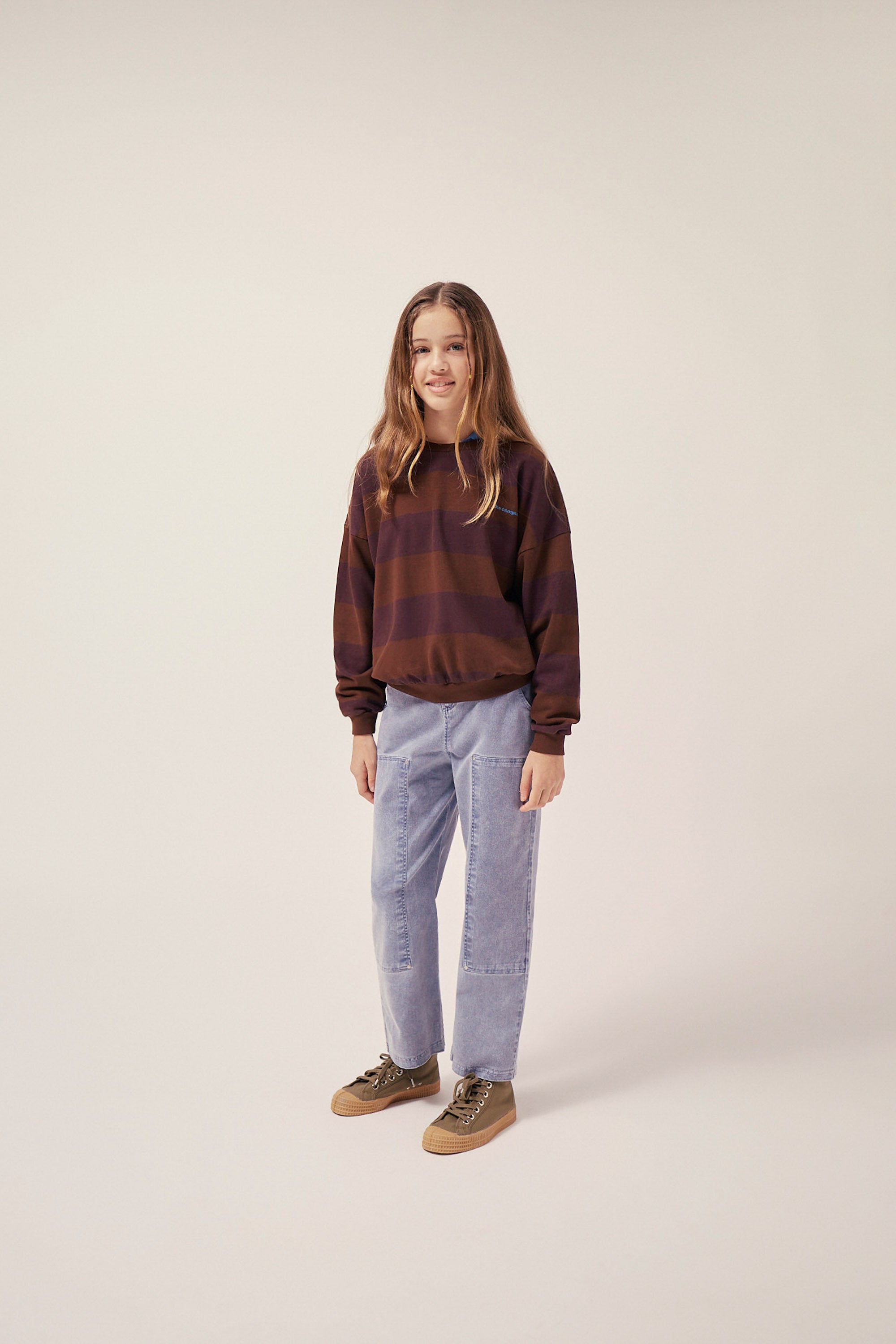 Brown Stripes Oversized Kids Sweatshirt - BIG & BELG