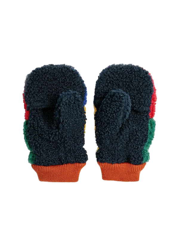 Color block sheepskin mittens - BIG & BELG