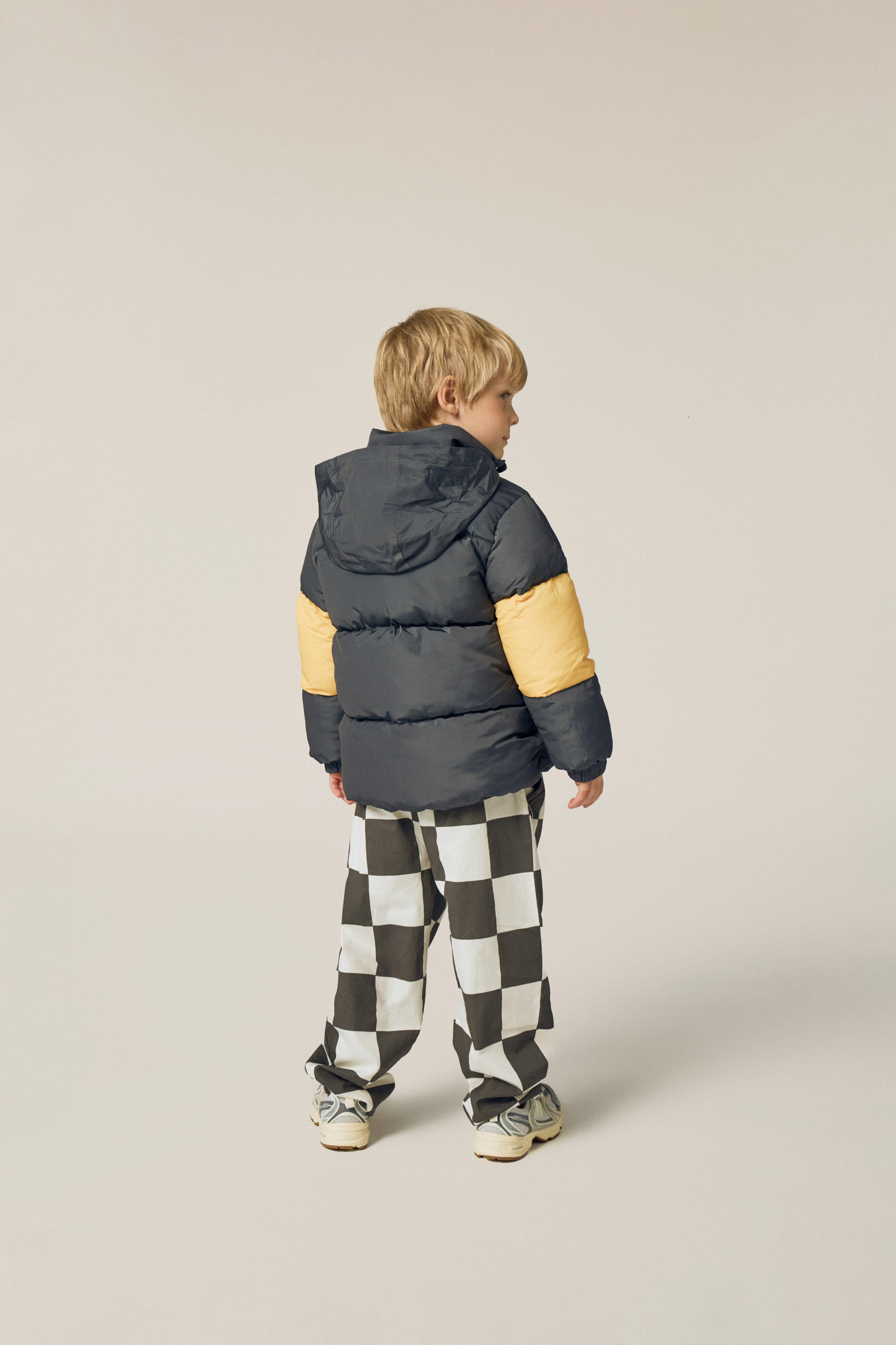 Grey Contrast Puffer Jacket