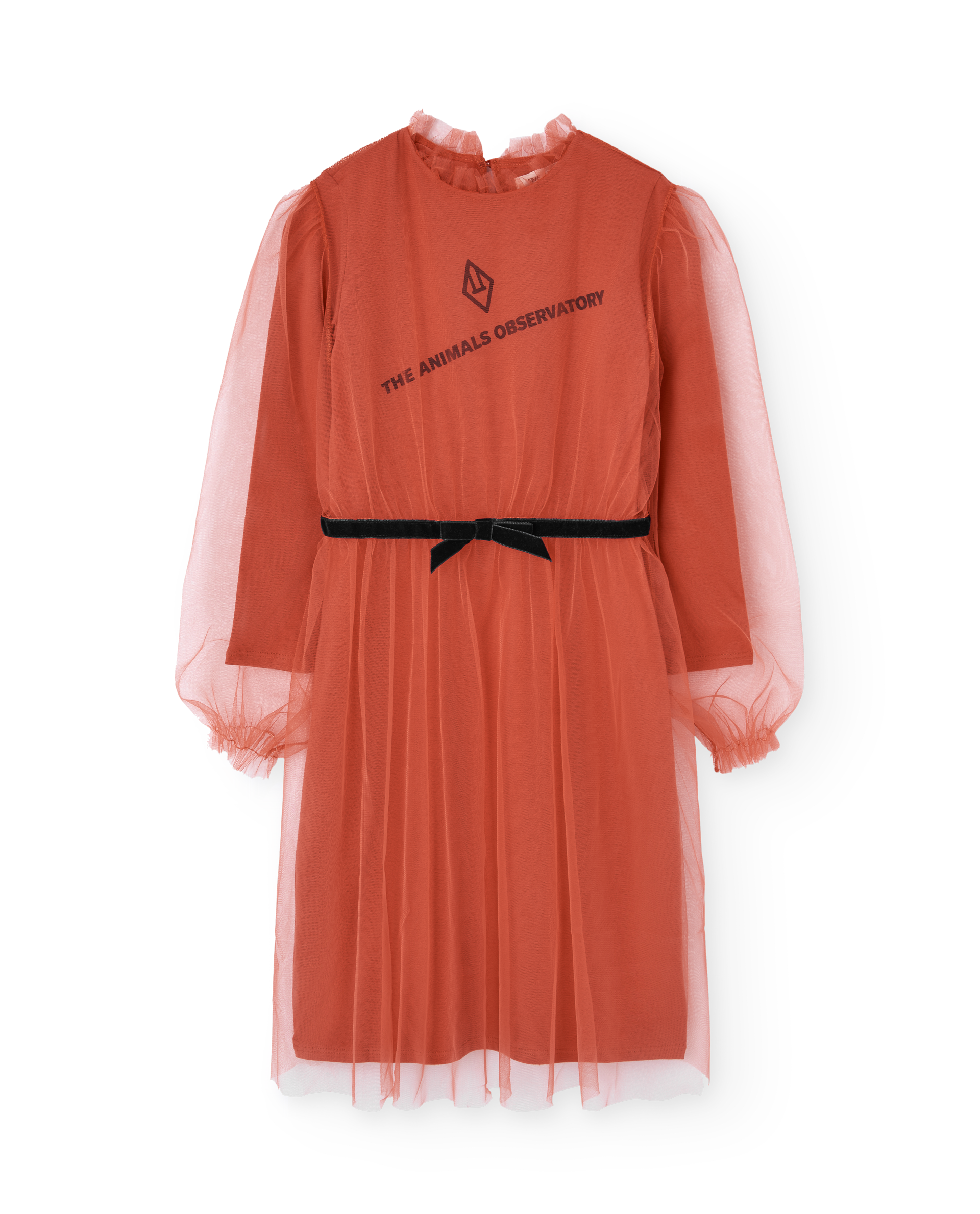 TULLE TORTOISE KID MIDI DRESS RED - BIG & BELG