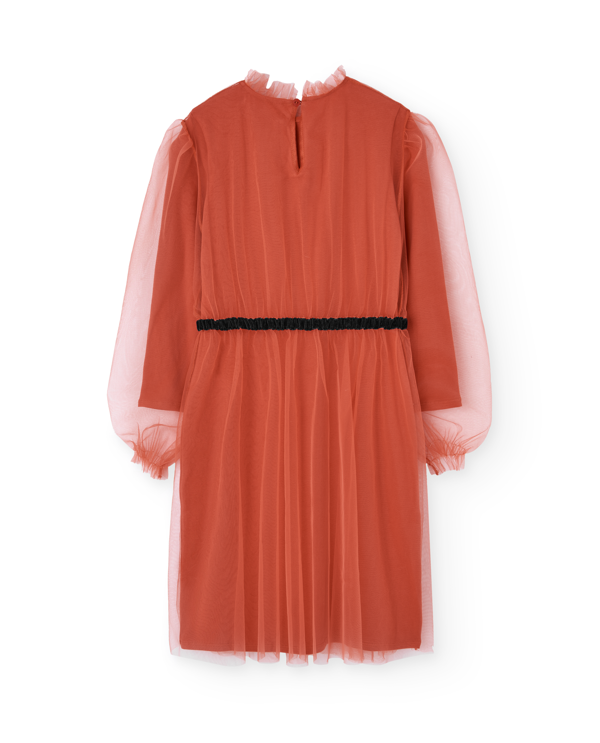 TULLE TORTOISE KID MIDI DRESS RED - BIG & BELG
