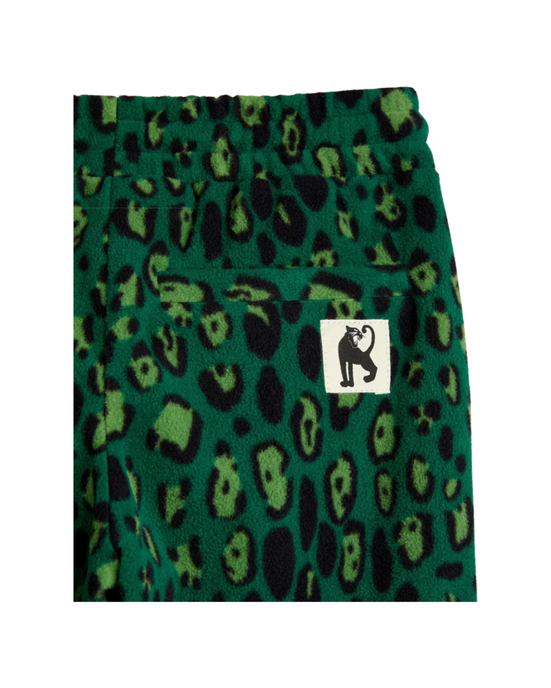 Leopard fleece trousers green
