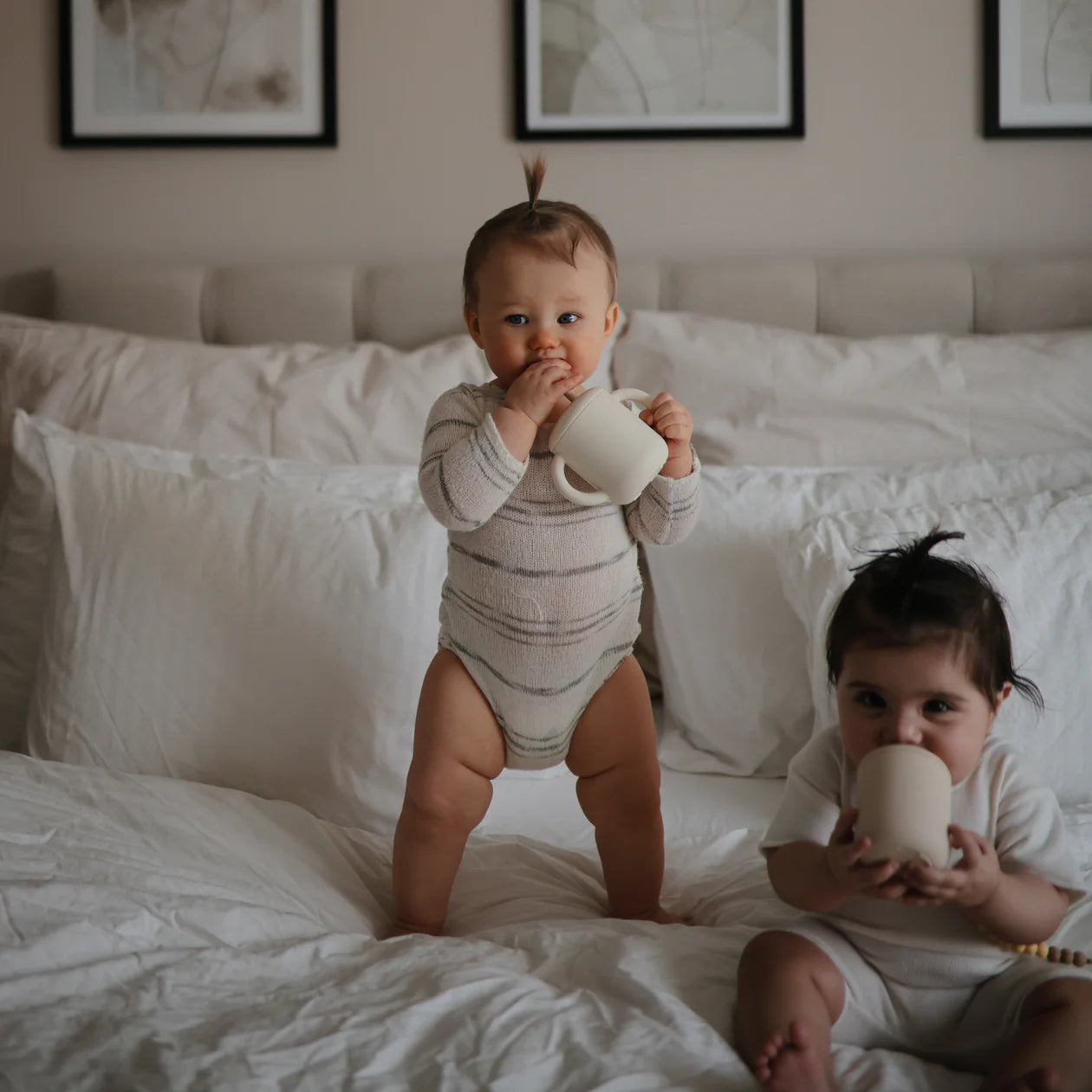 Silicone Training Cup + Straw - soft lilac