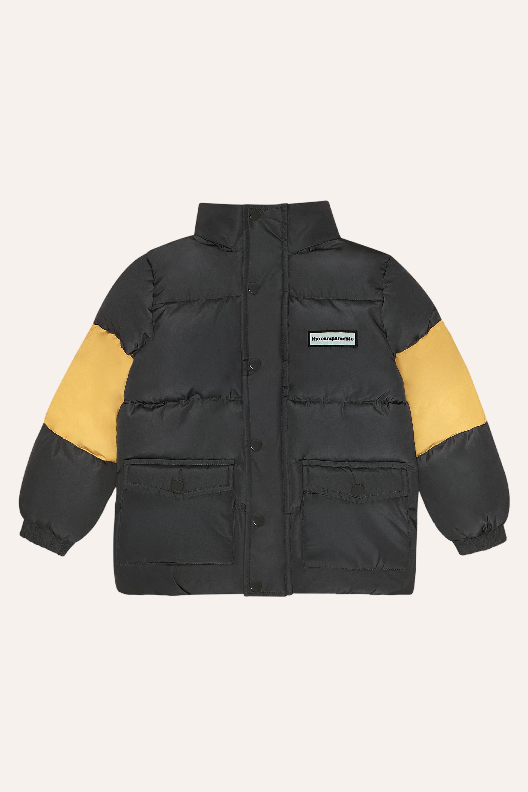 Grey Contrast Puffer Jacket