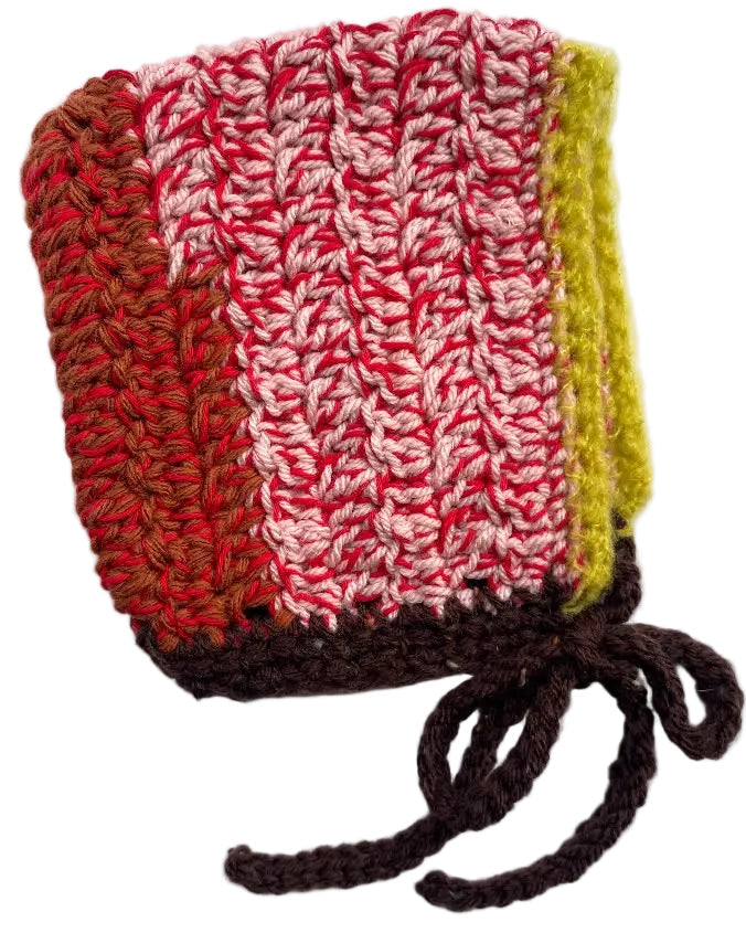Handcrafted crochet helmet Pink/Red