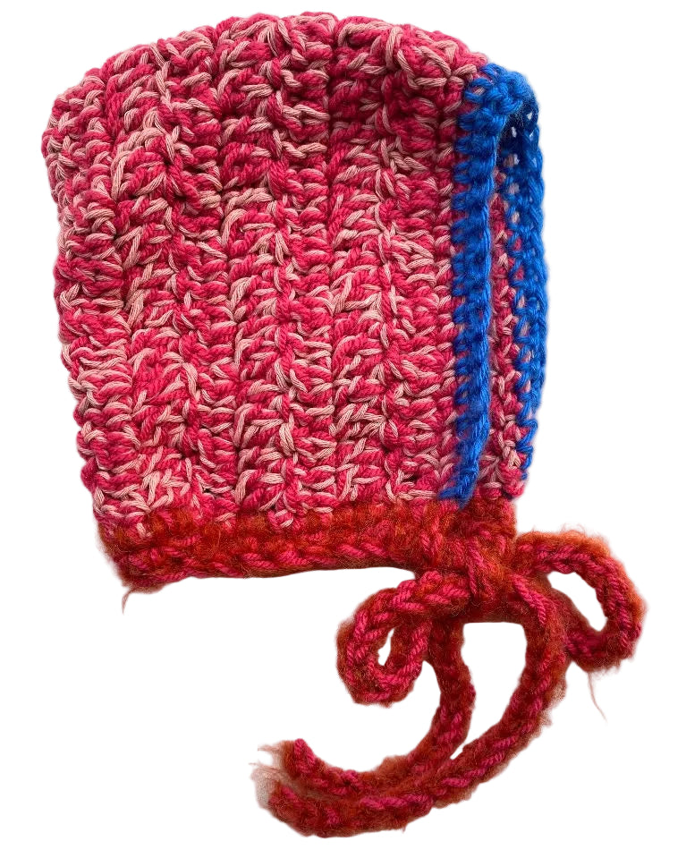 Handcrafted crochet helmet Red/Blue