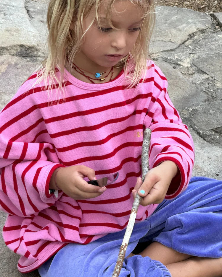 row row pullover rose stripe