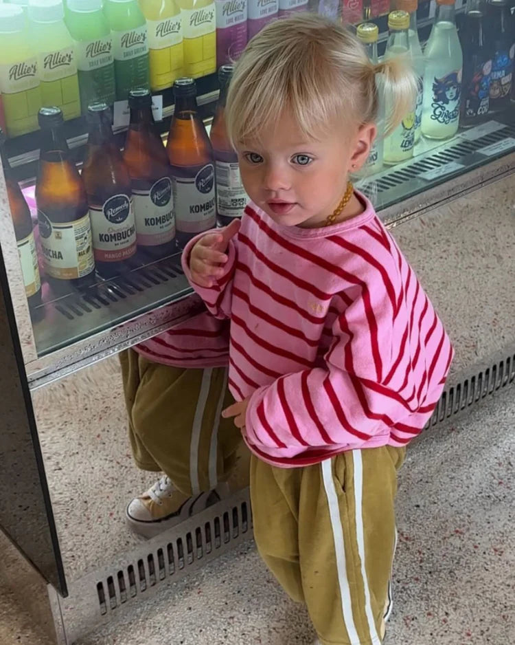 row row pullover rose stripe