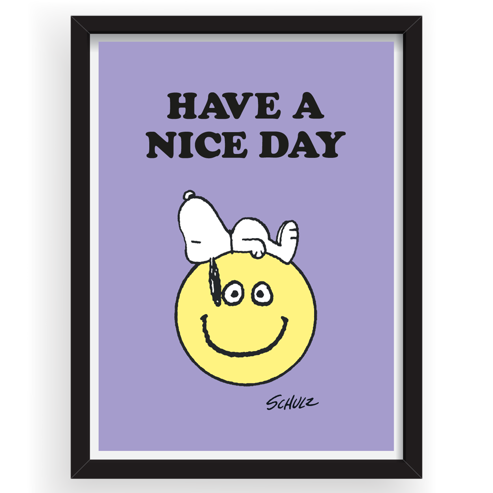 Peanuts Have a Nice Day Framed Print Snoopy Handmade