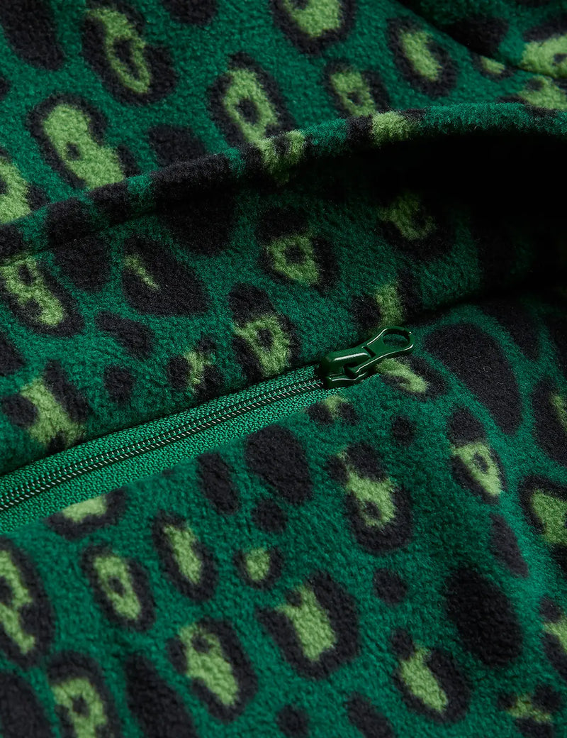 Leopard fleece zip pullover