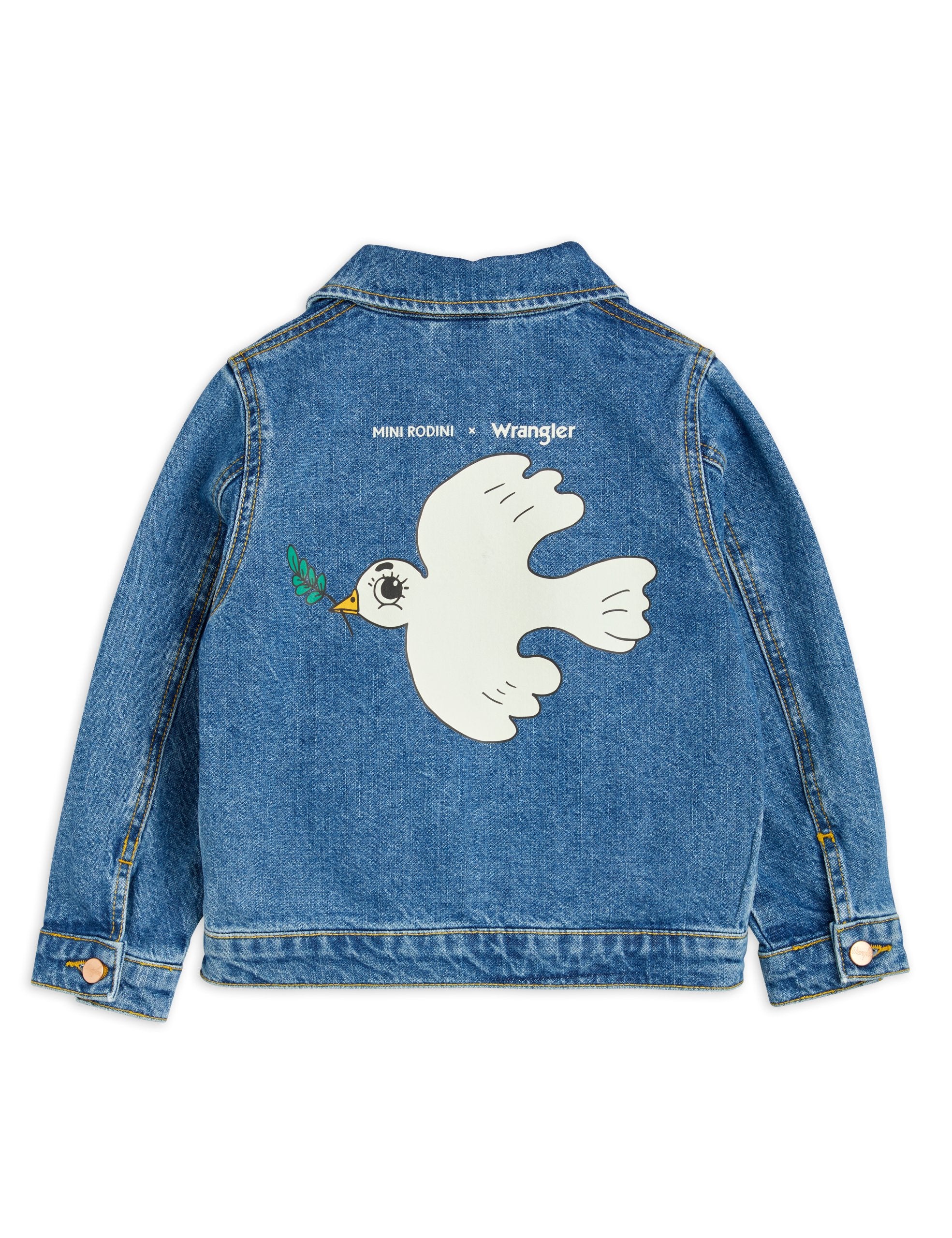 Mini Rodini MR x Wrangler Peace dove denim jacket