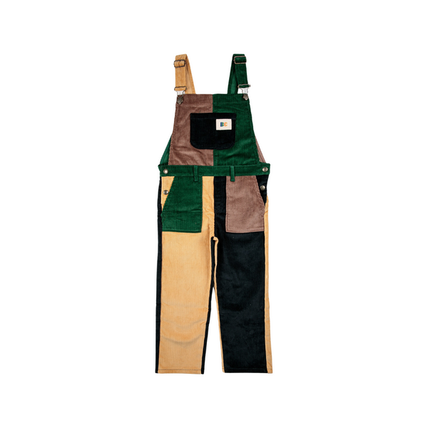 Color Block corduroy dungaree