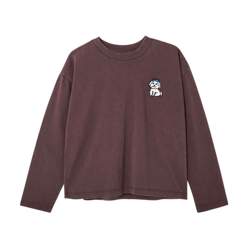 Dog embroidery Long Sleeves Kids T-shirt
