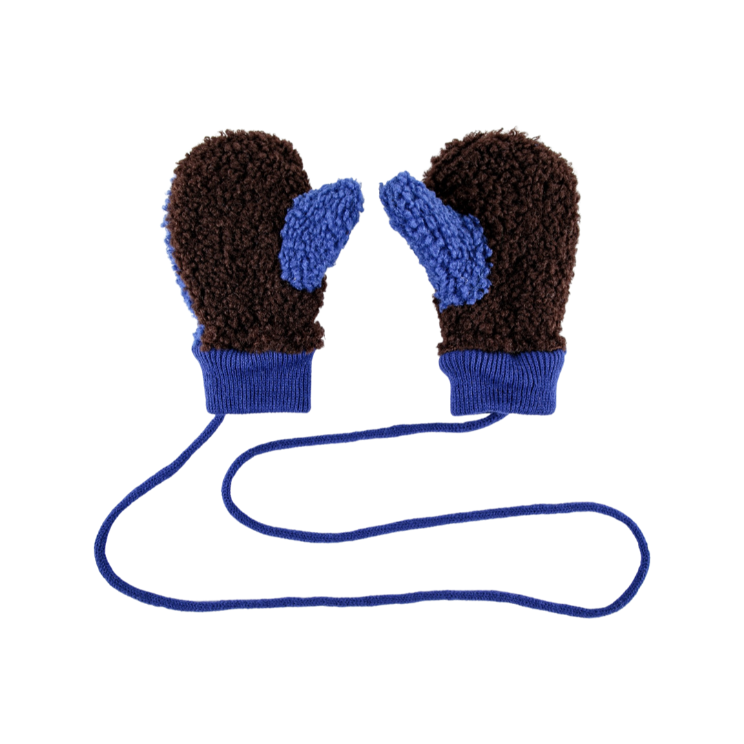 BC Color Block blue sheepskin gloves