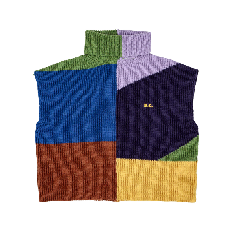Multicolor intarsia cotton vest