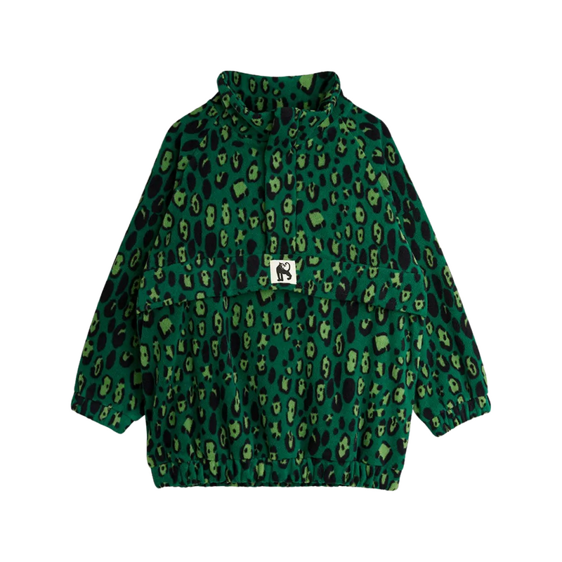 Leopard fleece zip pullover