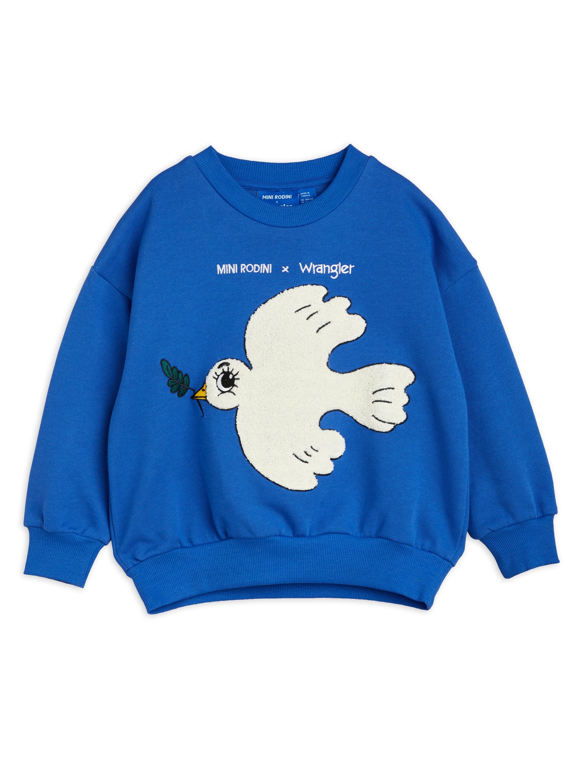Mini Rodini MR x Wrangler Peace dove chenille sweatshirt blue