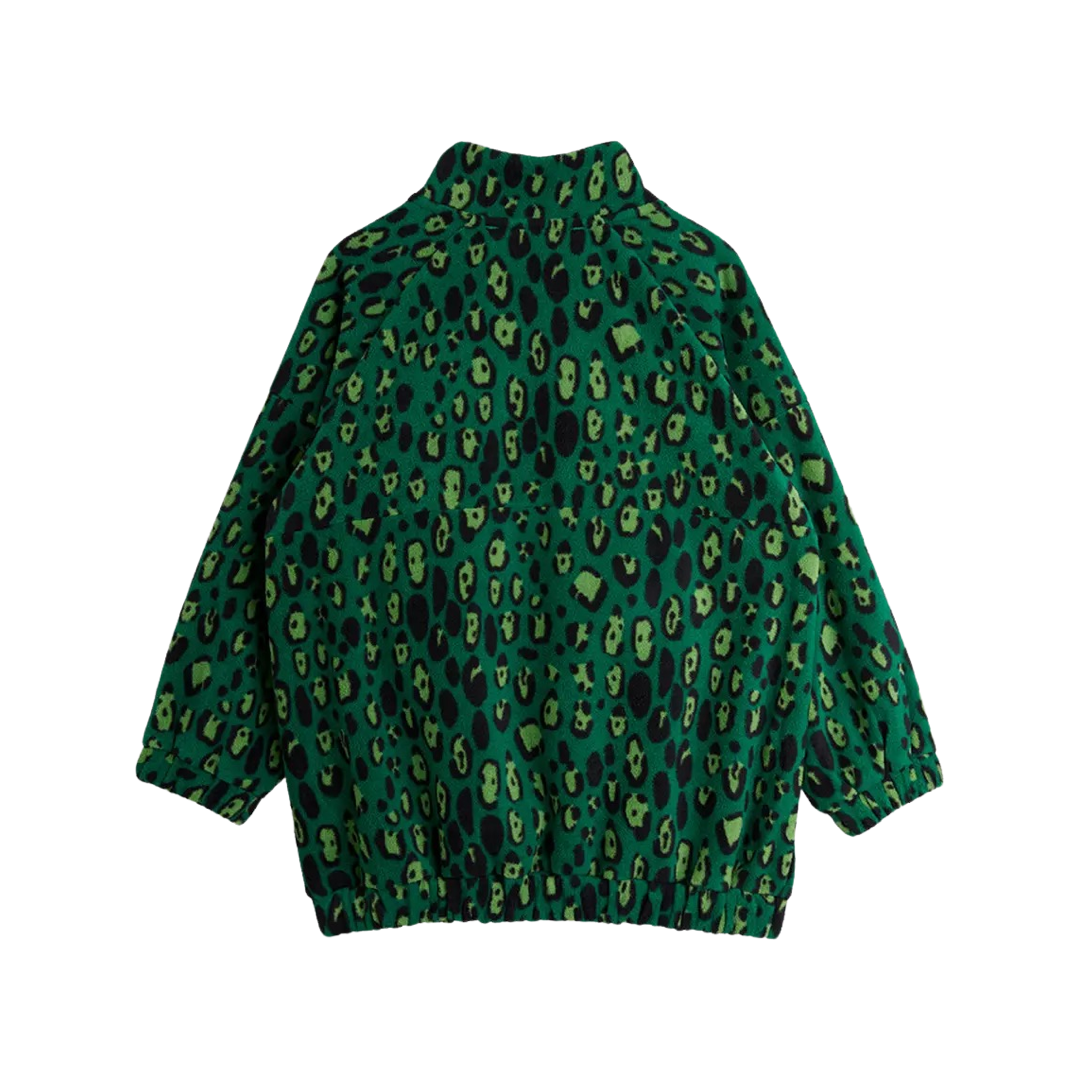 Leopard fleece zip pullover