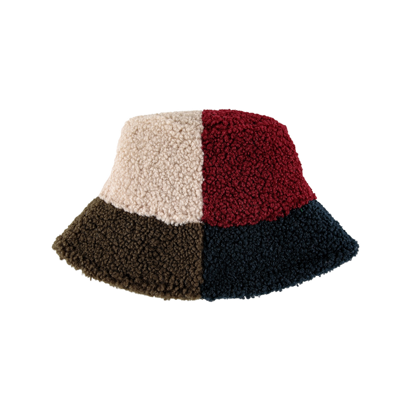 Color Block sheepskin hat