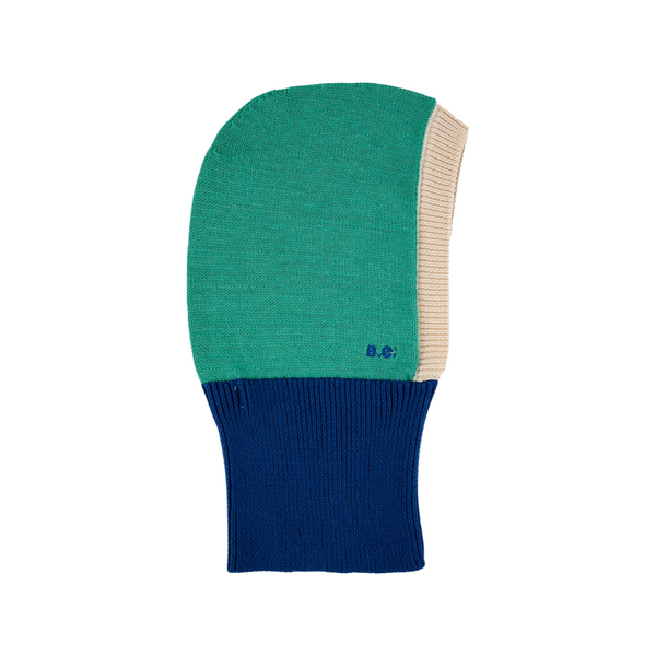 Baby Color Block green knitted hood