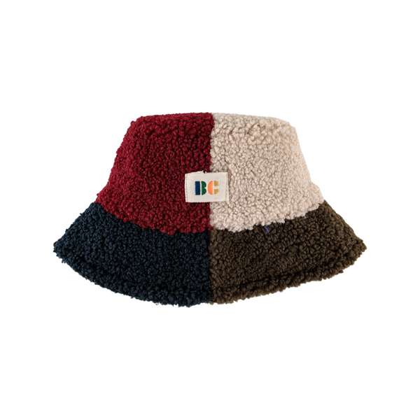 Color Block sheepskin hat