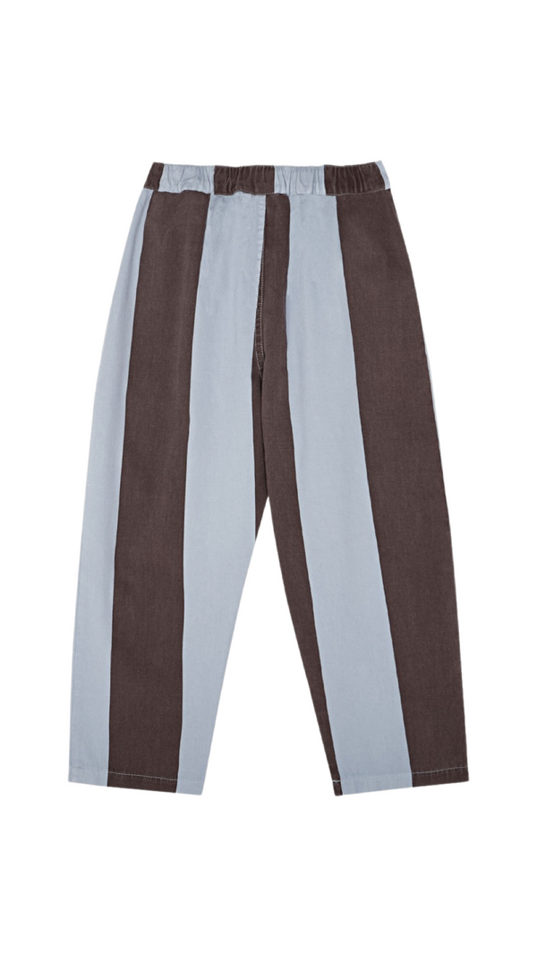 Brown Stripes Washed Kids Trousers